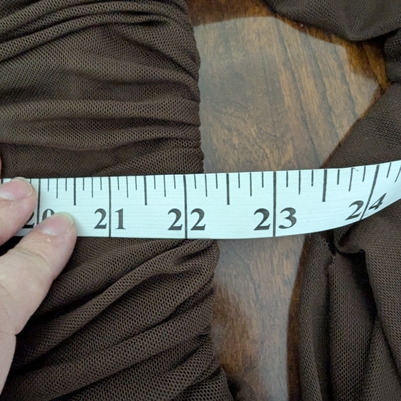 Eloquii Brown Sheer Sleeve Dress - Picture 9 of 9